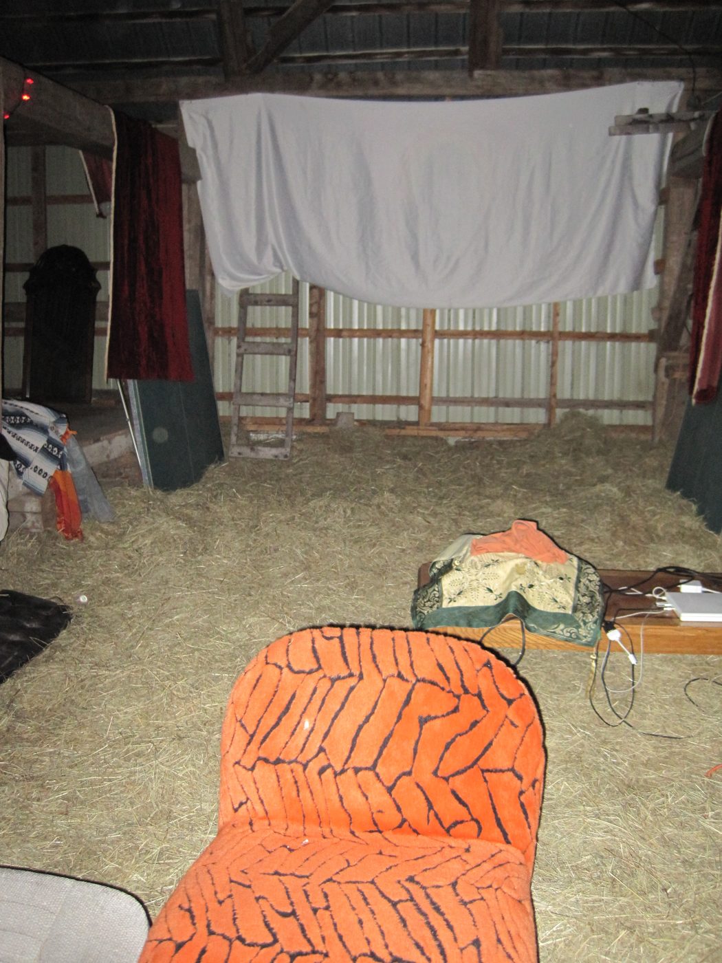 July 4, 2010: the lodges, with their orange sleeping bags.