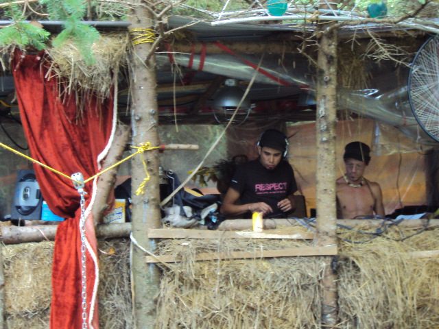 Earthdance 2011: under the red curtains of the booth.