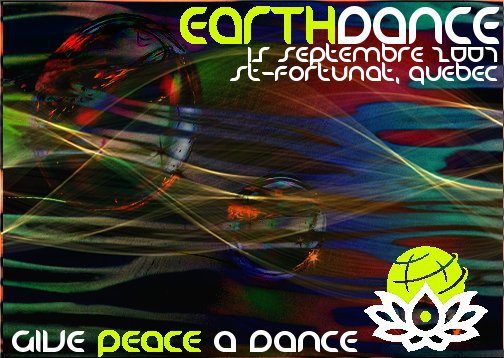 Earthdance, September 15, 2007, Saint-Fortunat: "give peace a dance". Before the Donjon.