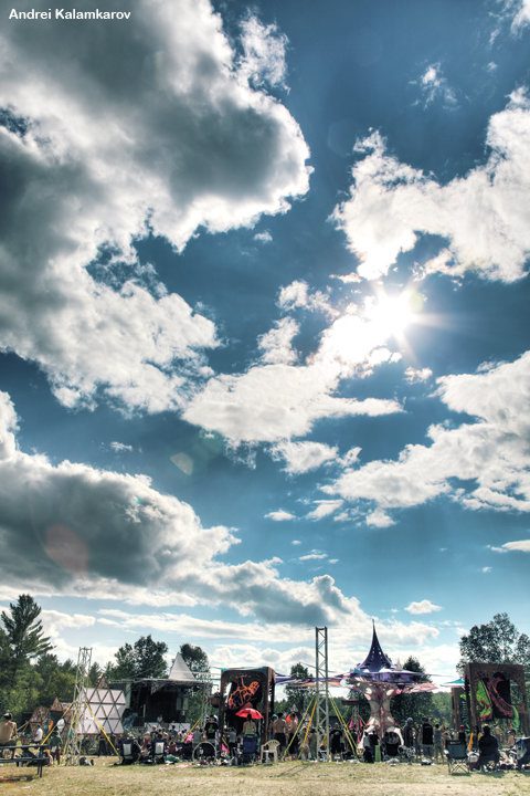 The sky above the site.