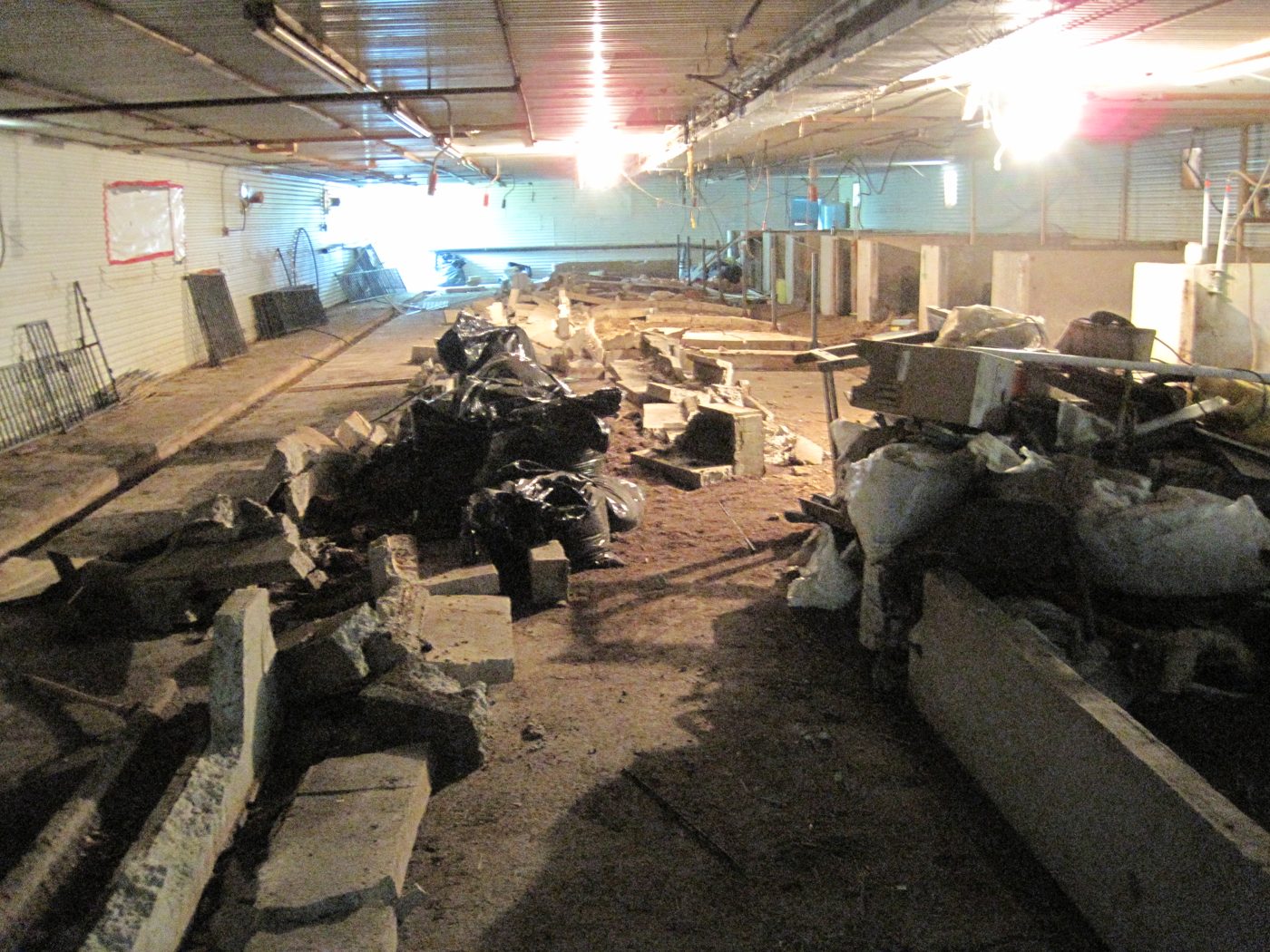 June 15, 2010: the hall, half cleared.
