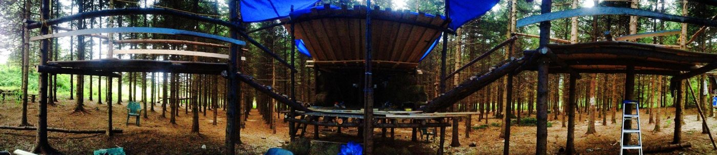 Panorama of the Neverland among the spruces.