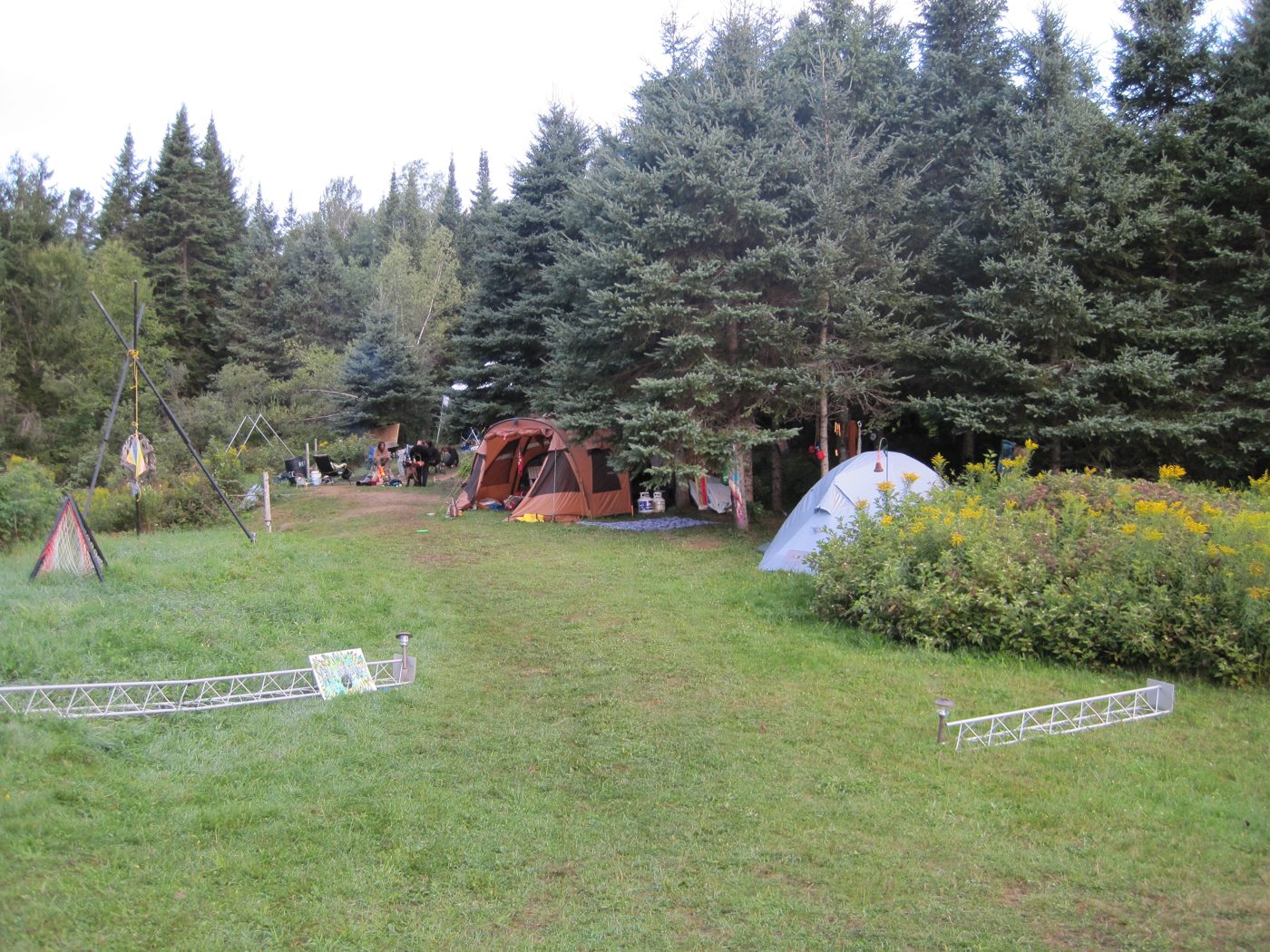 Camping in the clearing, August 2010.