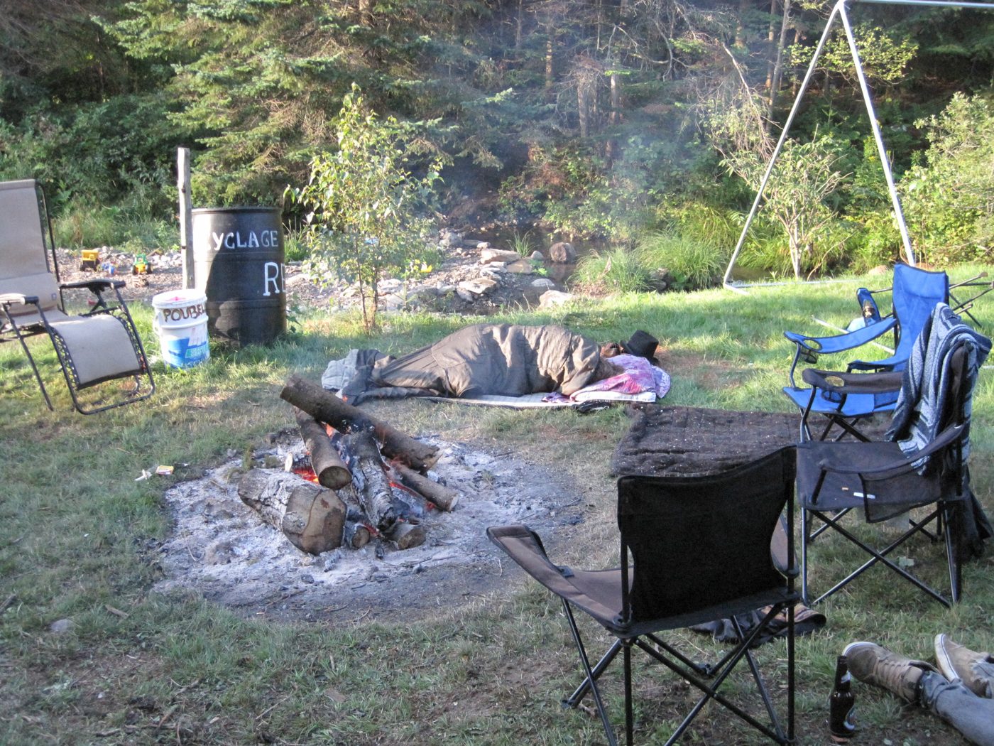 The campfire and the chairs, August 2010.