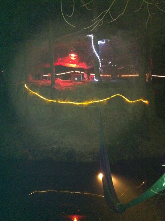 July 2, 2011: the lights of the island, at night.