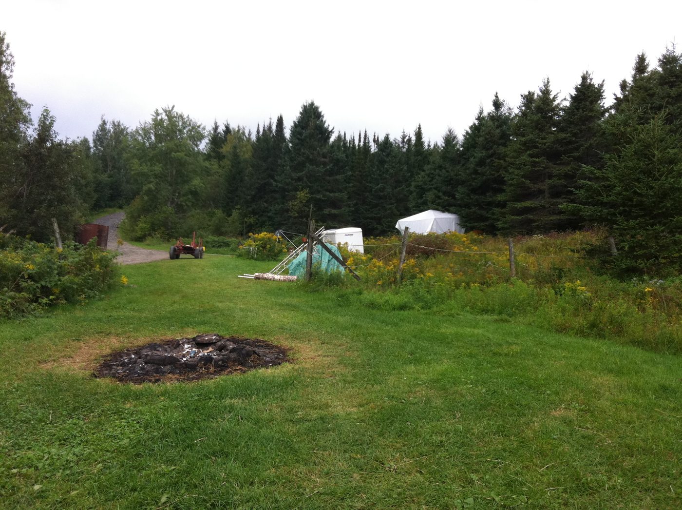 The fire circle and the tents, August 2011.