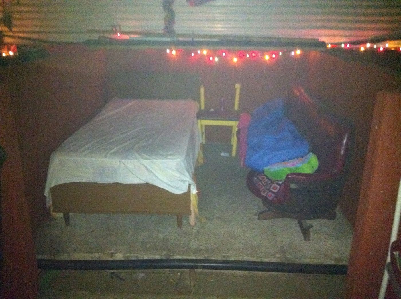 A bed in a lodge, ready for winter.