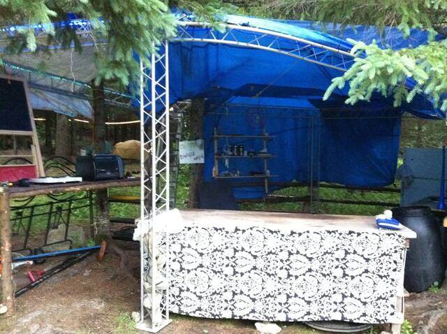 Summer 2012: the summer kitchen and the cabins, June 19, 2012