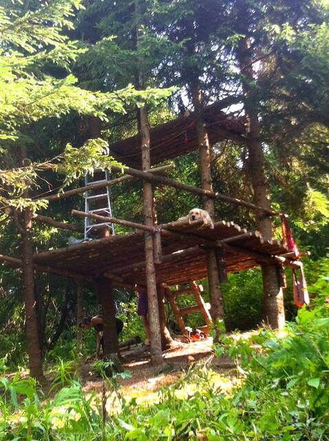 Summer 2012: the summer kitchen and the cabins, July 12, 2012